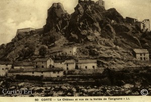 le chateau et vue de la vallée tavignanu