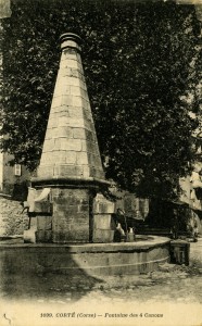 CORTE - Corse - Fontaine des 4 Canons - 8 septembre 1931