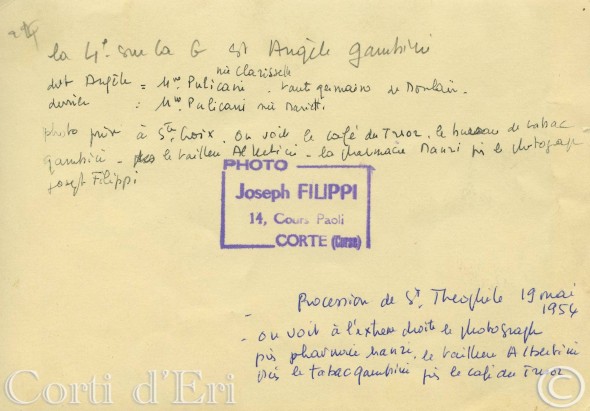 Procession St Théophile 19 mai 1954 arrière photo notes (sialelli)